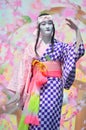 Japanese Dancer in Sakura Matsuri Street Festival Royalty Free Stock Photo